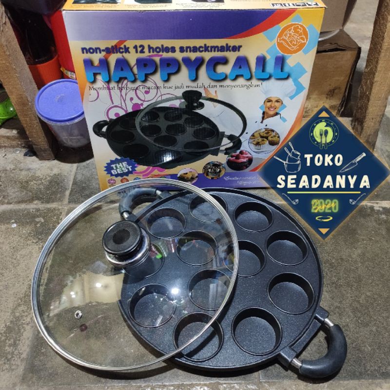 12 FLAT HAPPY CALL MOLD / แม่พิมพ์ Happy Call 12 หลุม / เครื่องทําขนม Happy Call แบบแบน 12 ช่อง