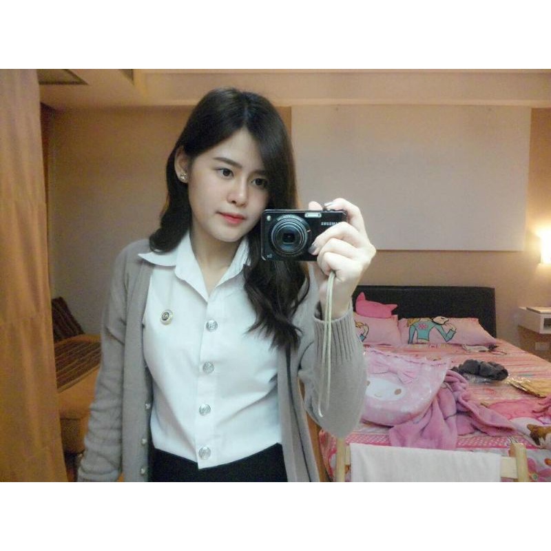 โทนสีน้ำตาล cardigan เสื้อคลุมคาร์ดิแกนไหมพรม รูปที่ 3