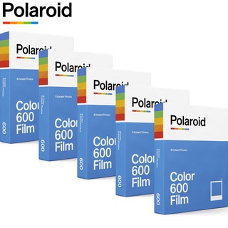 ฟิล์มโพลารอยด์ กรอบสีขาว 600 สี สําหรับกล้อง Polaroid 636 637 640 660 Onestep2 Plus Instax 5 กล่อง (8 แผ่นต่อกล่อง)