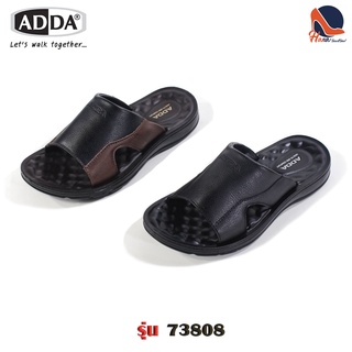 ADDA รุ่น 73808 รองเท้าแตะหนังผู้ชาย มีปุ่มนวด หนังพียู PU เพื่อสุขภาพ ใส่สบาย