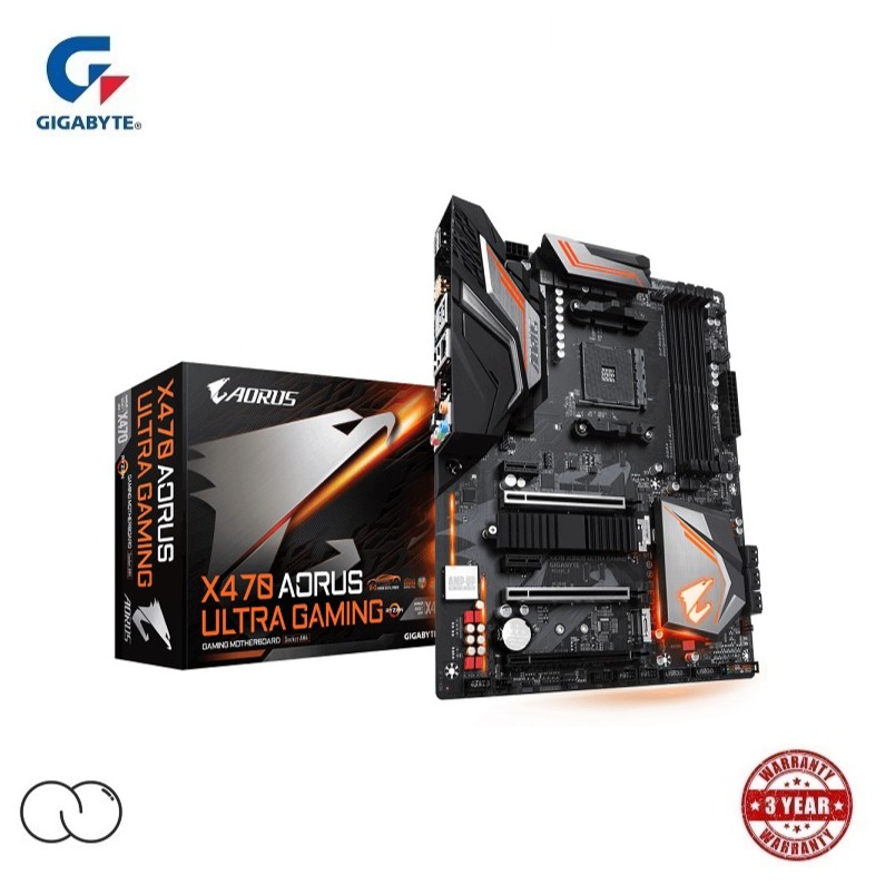 GIGABYTE X470 AORUS ULTRA GAMING MOTHERBOARD / RGB Fusion 2.0 / ซ็อกเก็ต AM4 / รองรับ AMD Ryzen
