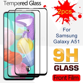 ฟิล์มกระจกนิรภัยกันรอยหน้าจอ 9H แบบเต็มจอ สําหรับ Samsung Galaxy A51 A50 A50S A60 A70 A70S A71 A80 A90 5G 2 ชิ้น