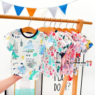 (size90-130) เสื้อยืดเด็ก ผ้าร่อง ผ้าบาง สวมใส่สบาย