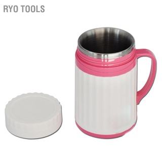 Ryo Tools แก้วน้ําสเตนเลส มีฉนวนกันความร้อน 650 มล. พร้อมสายยางยืด