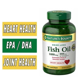 Nature’s Bounty Fish Oil 1400 mg 130 เม็ด Exp.01/28 ฟิชออย (อ่านรายละเอียดก่อนสั่ง)