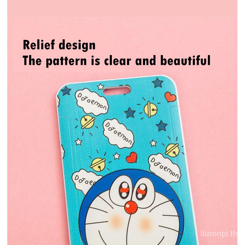 โดราเอมอน Doraemon ซองใส่บัตร Card Holder With Lanyard สายคล้องบัตร Neck Strap ซองใส่บัตรพนักงาน Card  Holder บัตรเครดิต Bus Card Case Lanyard Work Identity Badge 2 Cards Cover ที่ใส่บัตรคล้องคอ สายคล้องบัตร สายคล้องบัตรพนักงาน นักเรียน กรอบบัตร+สายคล้องค