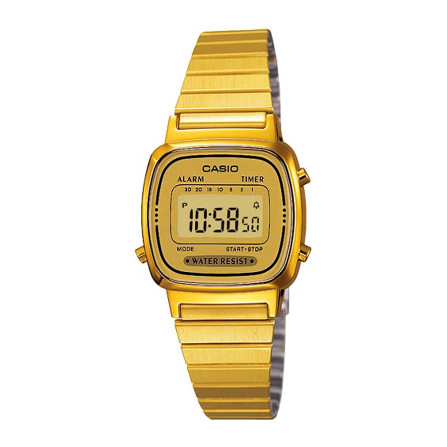 Casio Standard นาฬิกาข้อมือผู้หญิง สายสแตนเลส รุ่น LA670,LA670WGA,LA670WGA-9 - สีทอง