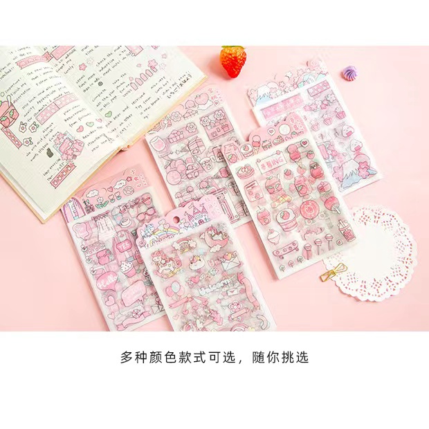 พร้อมส่ง❗❗ สติ๊กเกอร์ 4แผ่น 🧡 Sticker PVC มุก น่ารักกันน้ำ สําหรับตกแต่ง ไดอารี่ สติ๊กเกอร์ไดคัท ลายน่ารัก 🧡 ถูกสุดๆ - รูปที่ 2