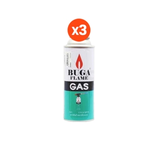 (แพ็ค 3 กระป๋อง) BUGA FLAME GAS แก๊สกระป๋อง กระป๋องใหญ่ 375ml