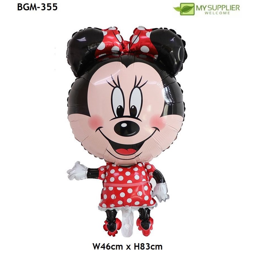 Inflatable ขนาดใหญ่ยืน Minnie Mickey Mouse การ์ตูนบอลลูนฟอยล์ฮีเลียม W46 ซม.x H83 ซม.