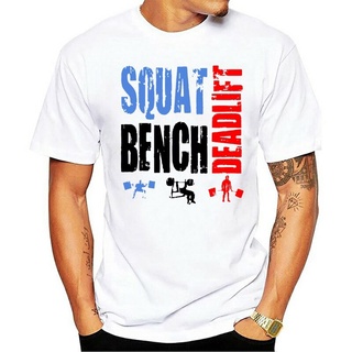 พิมพ์ลายวินเทจใหม่ เสื้อยืดลําลอง แขนสั้น คอกลม พิมพ์ลาย Squat Bench Deadlift สําหรับออกกําลังกาย Kchlhf68Hcimbg07