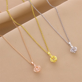 ขายดี สร้อยคอโซ่ไทเทเนียม ทอง 18K จี้มงกุฎ สีโรสโกลด์ ไม่จางหาย เครื่องประดับ สไตล์ญี่ปุ่น และเกาหลี สําหรับผู้หญิง