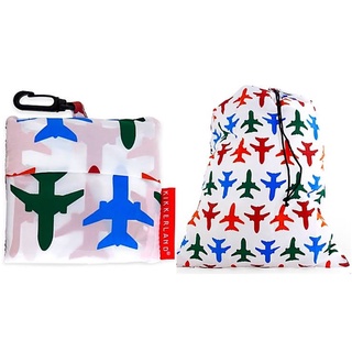 kikkerland airplane laundry bag - ถุงผ้าพับเก็บได้