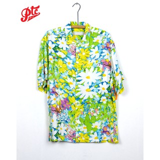 เสื้อฮาวาย JAMS WORLD / DAISY PATCH 100% RAYON MADE IN HAWAII,USA