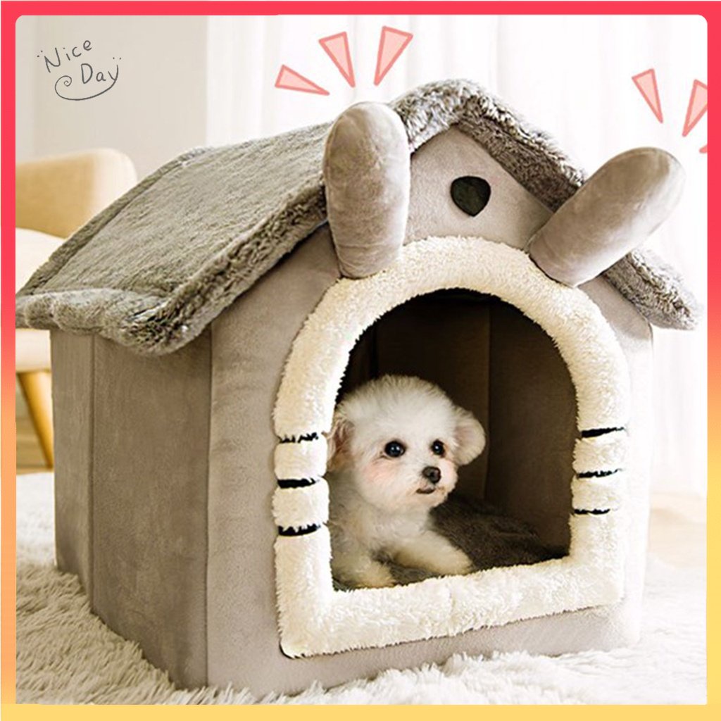 COD 【ขนาดใหญ่】ที่นอนแมว บ้านแมว บ้านหมา ที่นอนหมา เตียงสัตว์เลี้ยงที่ถอดออกได้และล้างทำความสะอาดได้บ้านสัตว์เลี้ยง