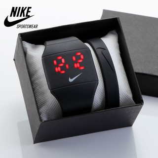 พร้อมส่งจากไทย ตรวจเช็คก่อนส่งทุกเรือน นาฬิกาข้อมือ electronic Digital LED Nike Sport ซิลิโคน นาฬิกานักกีฬา