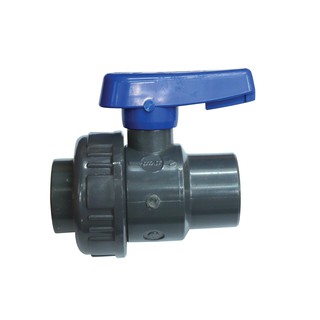 บอลวาล์ว PVC Marine เกรด Balls Valve, Single Union BSPT, Plastic, Grey [Nuova Rade]