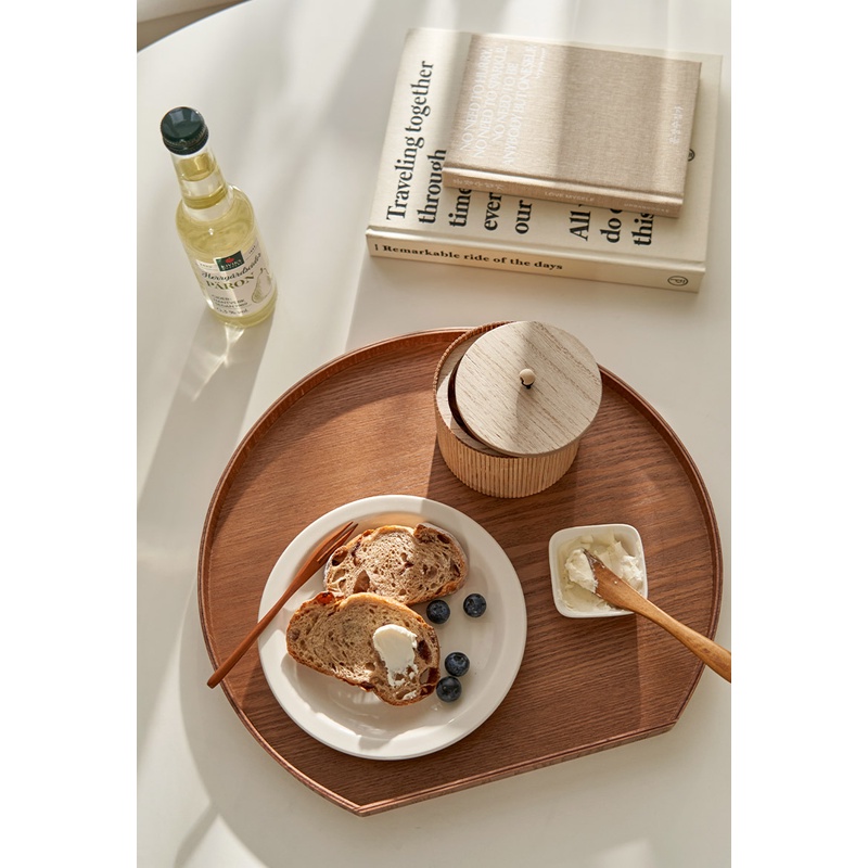 DECOVIEW Natural Round Wood Tray | DESIGN by KOREA