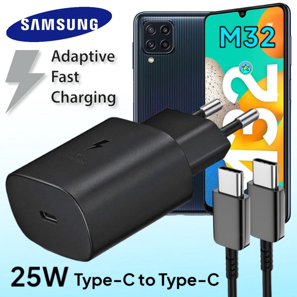 ที่ชาร์จ Samsung Galaxy M32 25W Usb-C to Type-C ซัมซุง หัวชาร์จ(EU) สายชาร์จ 2เมตร Fast Charge ชาร์จด่วน ของแท้ศูนย์