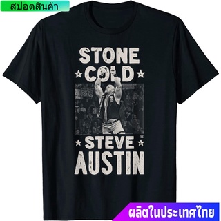 มวยปล้ำอาชีพ มวย มวยปล้ำลีก อเมริกา WWE Stone Cold Steve Austin 1 Color Arms Up T-shirt T-Shirt คอกลม แฟชั่น  ผ้าฝ้ายแท้