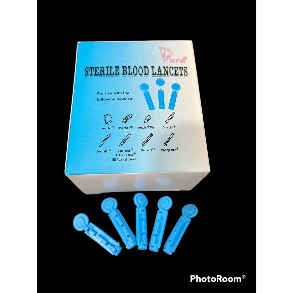 ใบมีดTwist Lancet (30G) สีฟ้ำ บรรจุ 100 ชิ้นต่อกล่อง