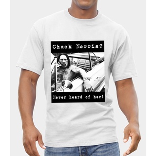 ขายดี!เสื้อยืด พิมพ์ลาย Chuck Norris Never Heard Of Her Fun Danny Trejo Machete สําหรับผู้ชาย ไซซ์ S - XXXLS-5XL