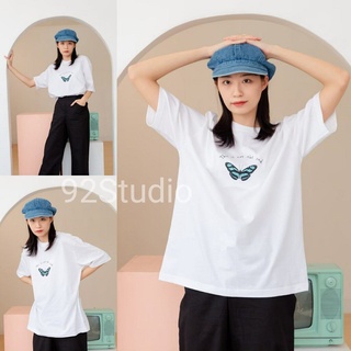 Cool69 เสื้อ ผู้ชาย สไตล์ เกาหลี เสื้อผู้ชายเท่ๆ 92Studio- oversize เสื้อยืด เสื้อยืดสีขาว เสื้อสีขาว เสื้อยืดผู้ชาย เสื