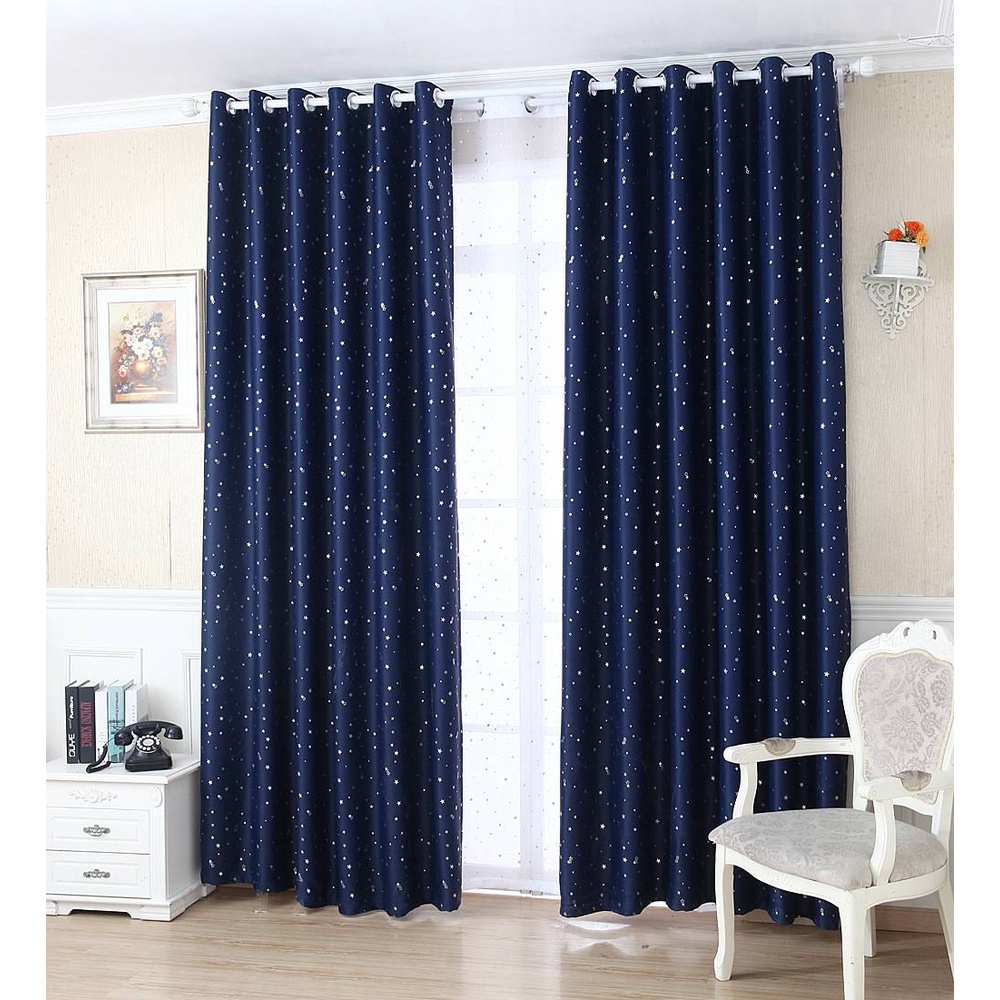 แนะนำ ผ้าม่าน ผ้าม่านหน้าต่าง  ประตู ผ้าม่านกันแสง กันยูวี ลายดาว ราคาพิเศษ มีเก็บเงินปลายทาง