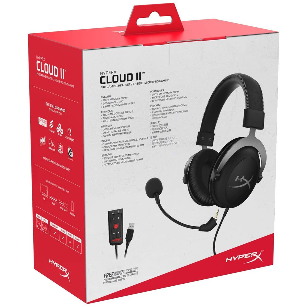 HyperX Cloud II Pro Gaming Headset (Gun Metal)(KHXHSCPGM) hyperx