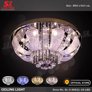 SL LIGHTING | โคมไฟ ติดเพดาน LED คริสตัล สุดหรู เปลี่ยนสีได้หลายแสง SL-3-86021-10-LED