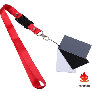 jennifer 3 In 1 White Black Grey Balance  Cards 18-degree Small Gray Card With Neck Strap Photography Accessories