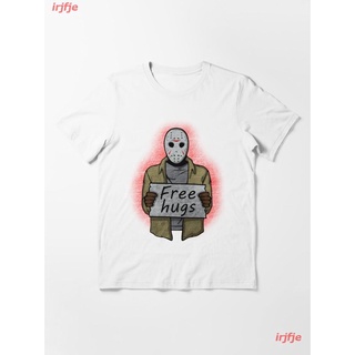 New Free Hugs (Jason Voorhees) Essential T-Shirt เสื้อยืด ดพิมพ์ลาย เสื้อยืดผ้าฝ้าย คอกลม cotton ความนิยม discount Unise