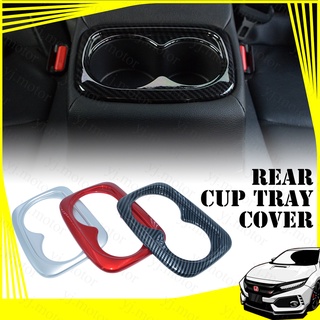 ฝาครอบที่วางแขน ด้านหลัง คาร์บอนไฟเบอร์ สําหรับ Honda Civic FC ปี 2016-2020 Rear Seat Cup Holder Cover Trim