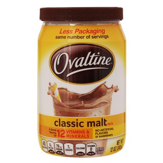 ﻿Ovaltine Classic Malt Powder (USA Imported) โอวัลตินเครื่องดื่มช็อกโกแลตมอลต์ผง 340g.