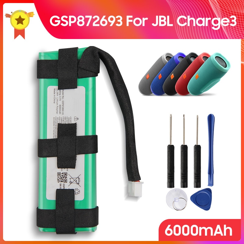 Original JBL Charge 3แบตเตอรี่ GSP1029102A Polymer แบตเตอรี่3.7V 6000MAh 22.2Wh Charge 3แบตเตอรี่ GS