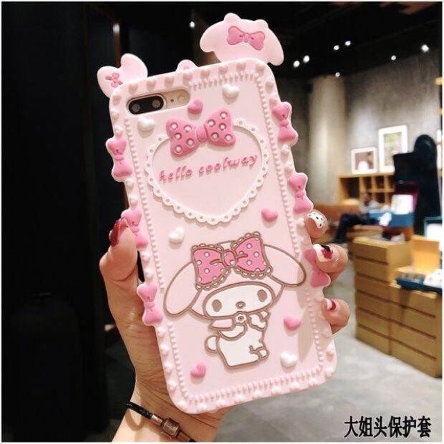 พร้อมส่ง CS02เคสMy Melodyซิลิโคนลายมายเมโลตี้น่ารักมากๆพร้อมสายคล้องคอ IPhone OPPO