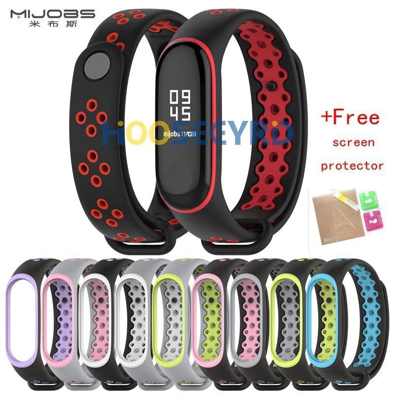 Mijobs สายคล้องนาฬิกาข้อมือ Xiaomi Mi Band 3 Warna Ganda