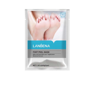 LANBENA ผลิตภัณฑ์ดูแลเท้า แผ่นมาส์กเท้า ช่วยผลัดเซลล์ผิวที่ตายแล้ว 1 คู่