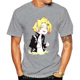 [S-5XL] ใหม่ เสื้อยืดแขนสั้น ผ้าฝ้าย พิมพ์ลาย Kaminari Denki My Heroes Academia สีดํา คุณภาพสูง สไตล์ฮาราจูกุ คลาสสิก สํ