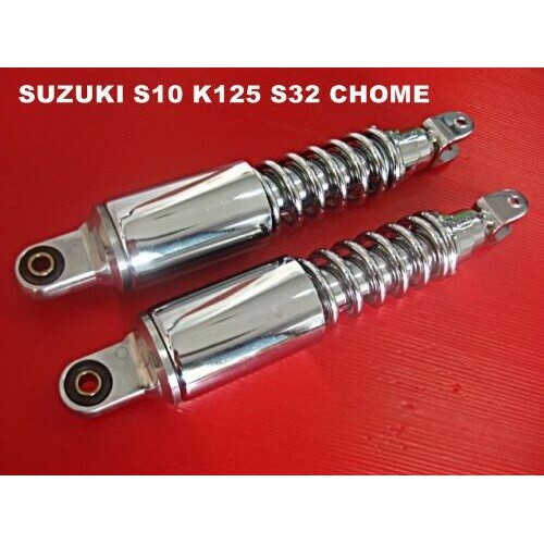 REAR SHOCK SET PAIR "CHROME" Fit For SUZUKI S10 K125 S32 // โช๊คหลัง สปริงชุบ กระบอกชุบ