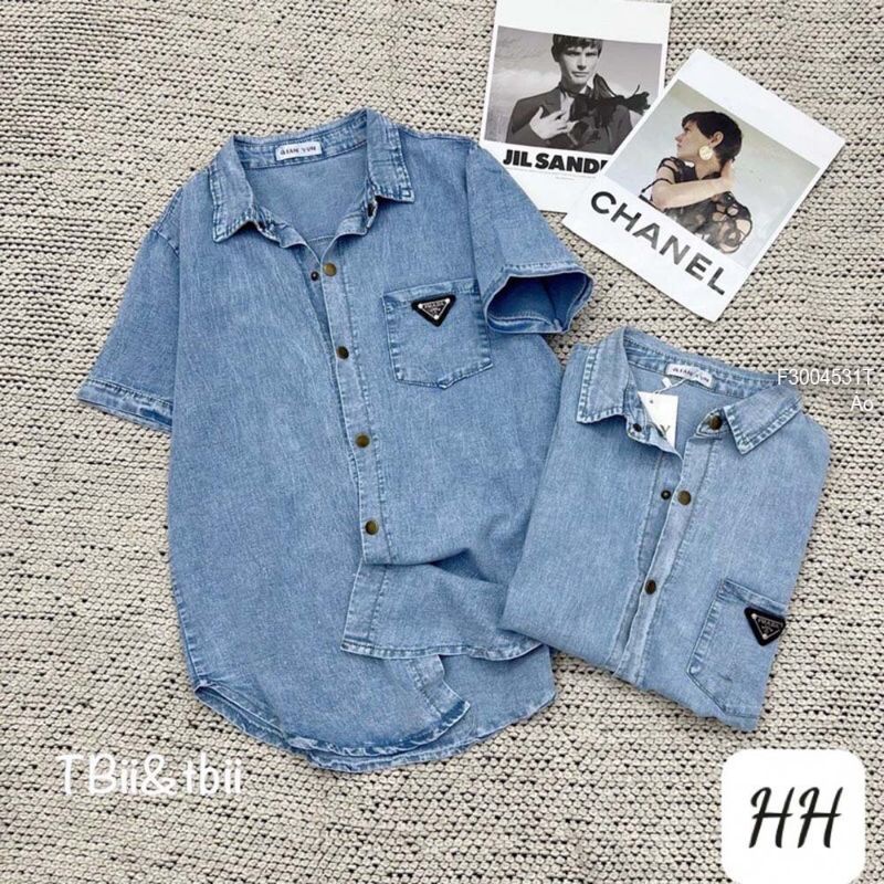 มีเอกลักษณ์ เสื้อยีนสายเดี่ยวแขนสั้น ไม่จํากัดเพศ มีโลโก้ ร้อน เสื้อแจ็คเก็ตยีนส์สีฟ้า พบร้านค้า