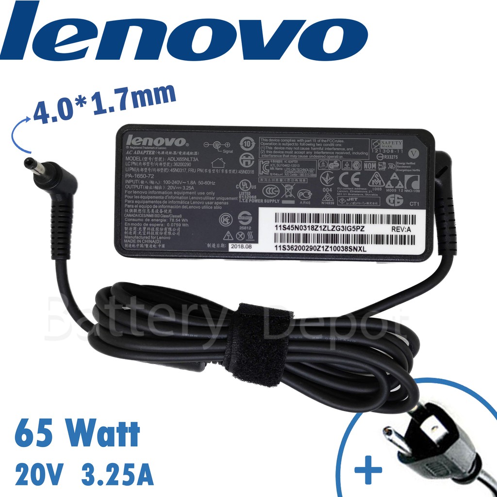 Lenovo Adapter ของแท้ Ideapad 310-14ISK 310-15ISK 310-14IKB 320S-13IKB, Yoga 530-14ARR, s540-14IWL 65w 4.0 สายชาร์จ