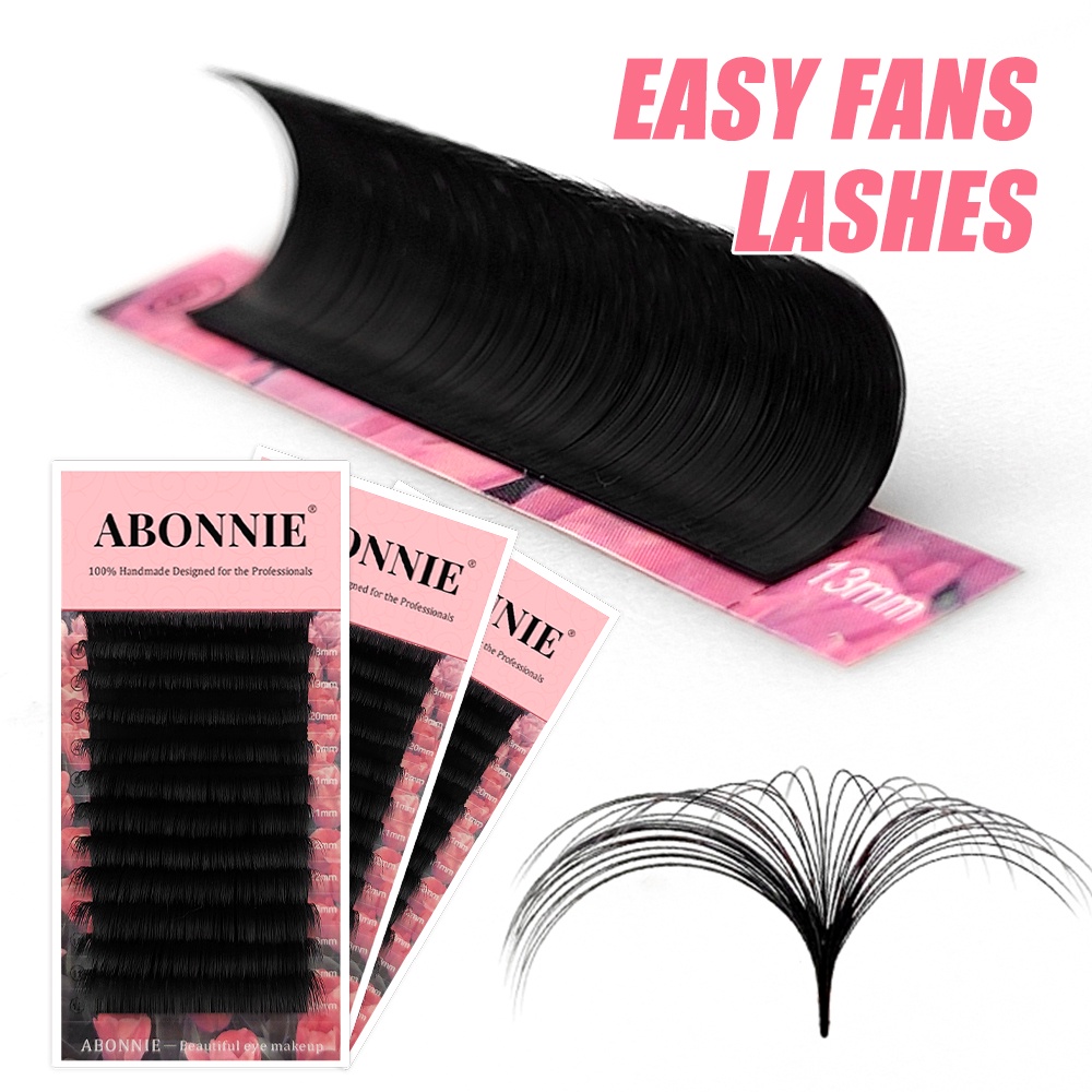 Abononnie Cashmere Easy Fan Lashes Extensions D Curl Easy Fanning Eyelashes Auto Fan Cilios