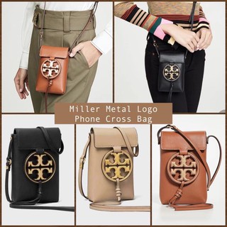 โล๊ะสต็อค‼️ Tory Burch Miller Metal logo Phone Crossbody bag กระเป๋ามือถือสะพายข้าง