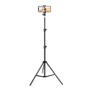 Live Tripod Selfie Stand ขาตั้งมือถือ ขาตั้งไฟ (สูง 2.1 เมตร + คลิป PTZ)