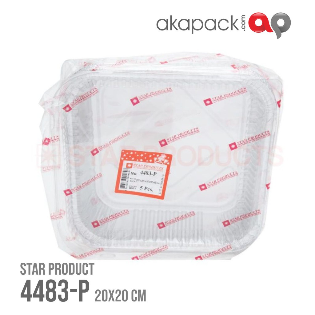 ถาดอลูมิเนียม 4483-P 20.7x207x 4.5 ซม. 1360 มล. พร้อมฝาปิด 5 ชิ้น