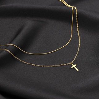 VNOX สร้อยคอชุบทองคํา 14 K พร้อมจี้รูปไม้กางเขนสําหรับผู้หญิ…
