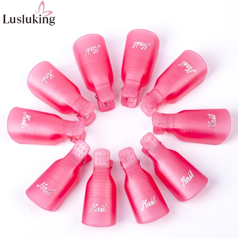 10 ชิ้น สุ่มสี พลาสติก แช่ปิด ห่อ คลิป ที่สวมใส่ได้ ยาทาเล็บ น้ํายาล้าง ทําความสะอาดนิ้ว ยูวีเจล อะคริลิค เครื่องมือทําเล็บ