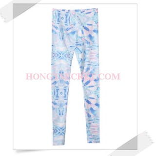 MONKI leggings กางเกงเลกกิ้งขาเดฟ กางเกงผ้ายืด ใส่ออกกำลังกาย โยคะ วิ่งลายกราฟฟิก สีพาสเทล เซลราคาถูก