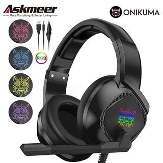 ONIKUMA K19 Gaming Headset หูฟังสเตอริโอ PC พร้อมไมค์ / ไฟ LED สำหรับ Xbox One / แล็ปท็อป / โทรศัพท์